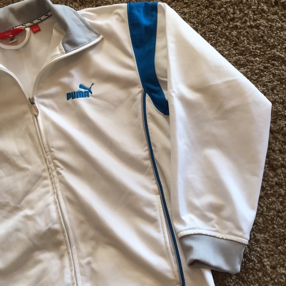 Boys white Puma zip athletic jacket, excellent condition Sz M - Picture 4 of 7